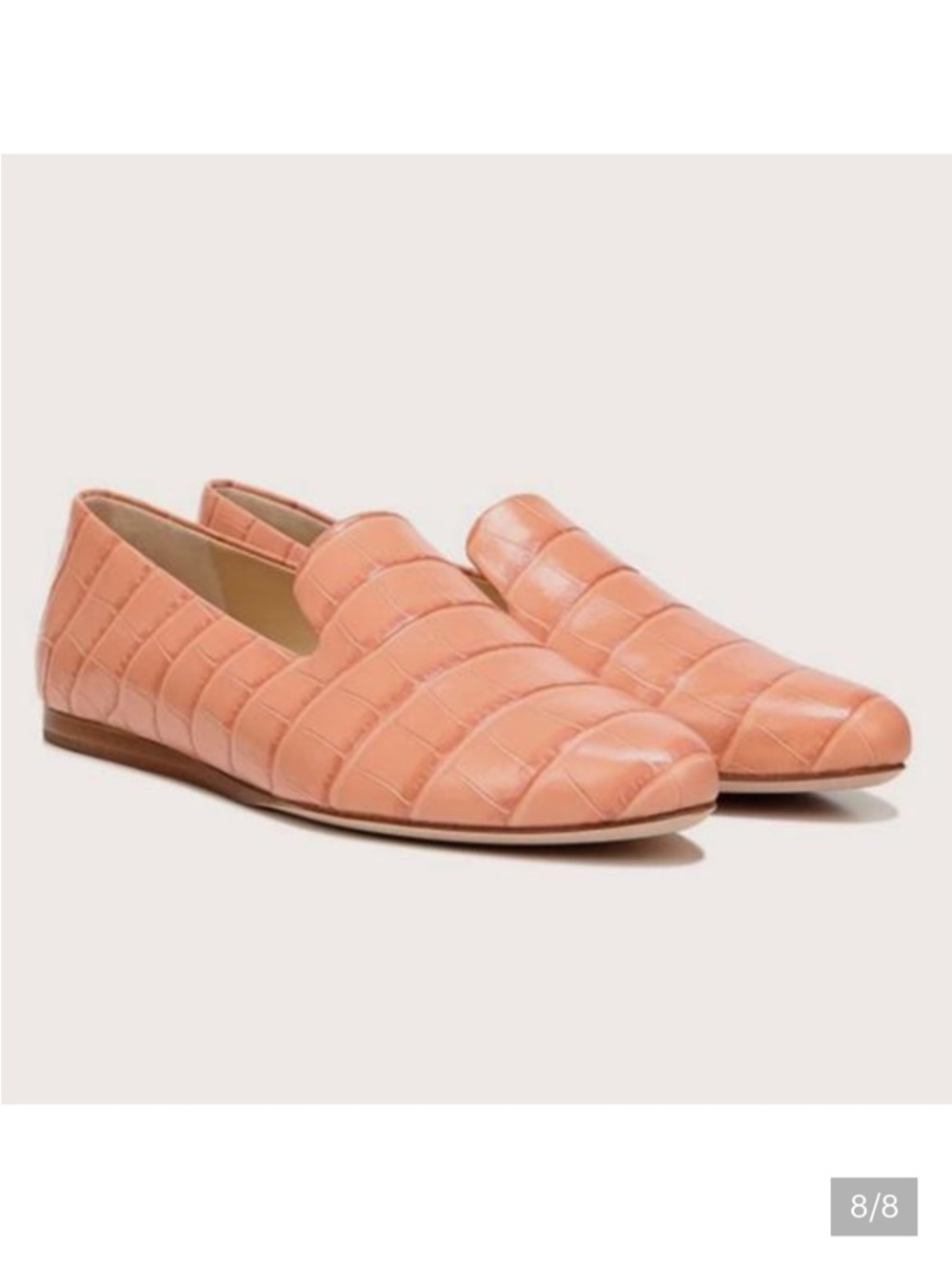 Veronica Beard Griffin Croc Embossed Leather Loafer Flats | Women’s Size 8